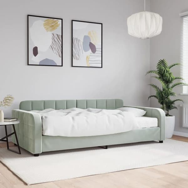 Maison Exclusive - Dagbädd med ljusgrå madrass 100x200 cm sammet