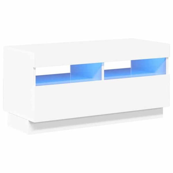 Maison Exclusive - TV-möbel med vit glänsande LED-belysning 80x35x40 cm