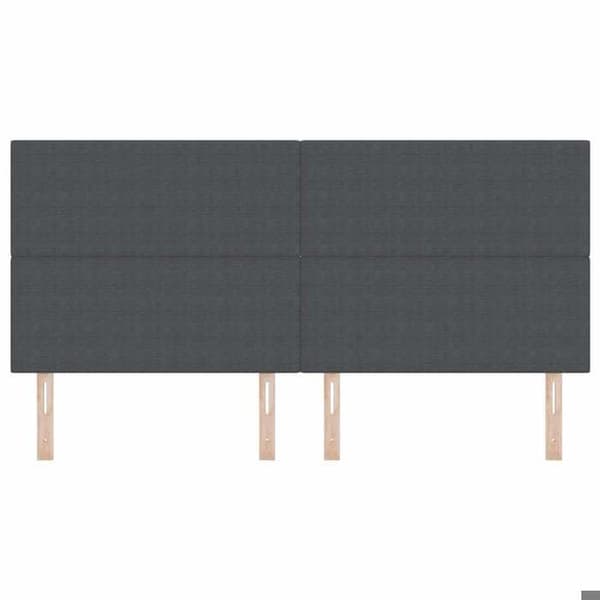 Sänggavel - EXKLUSIV HEM - Sänggavel LED - 200 cm - Mörkgrå - Ribbad sammet, RGB LED Mörkgrå