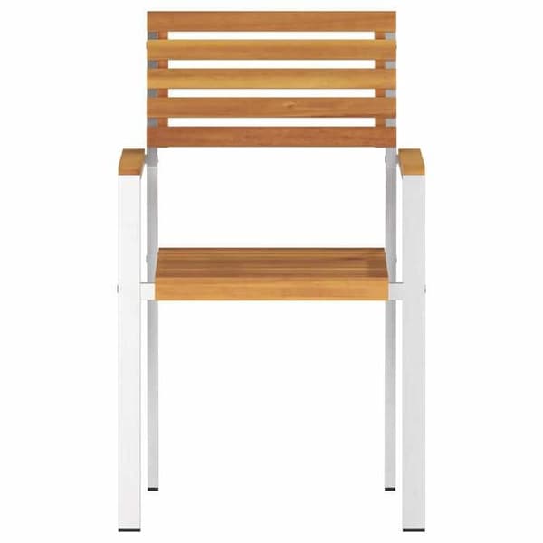 Maison Exclusive - Havestol 4 stk Massivt akacietræ og rustfrit stål