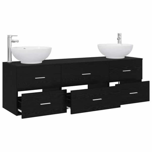 Maison Exclusive - 3-delars badrumsinredning i svart