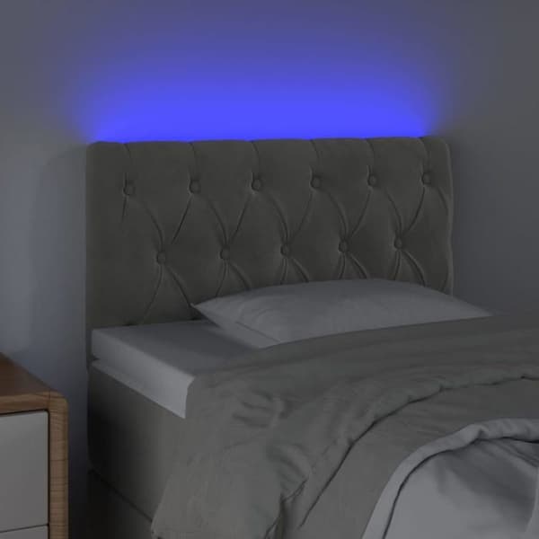Maison Exclusive - LED Hovedgærde Lys Grå 80x7x78/88 cm Velour Ljusgrått