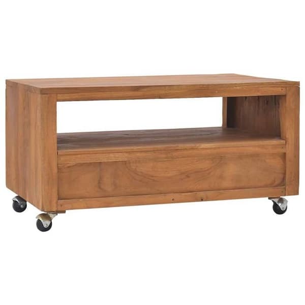 Maison Exclusive - TV-møbel med hjul 80x50x42 cm Solid teaktræ