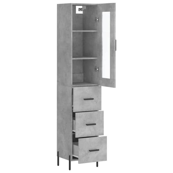 Maison Exclusive - Buffé hög Grå betong 34,5x34x180 cm Ingenjörsträ