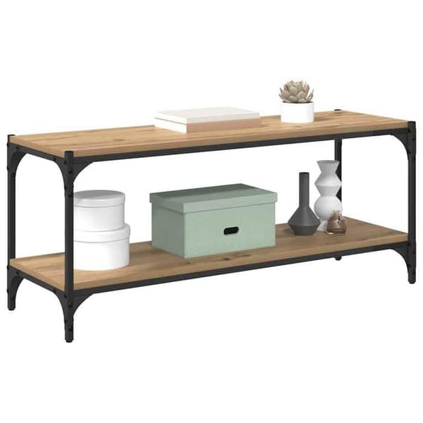 TV-möbel - EXKLUSIV HEM - 100x33x41 cm - Ingenjörsträ & järn - 2 nivåer - Rustik stil Ej specificerat