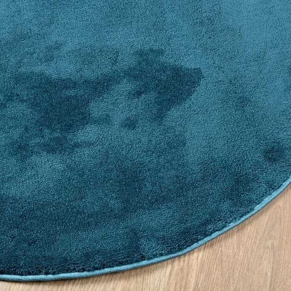 Tæppe - EKSKLUSIVT HUS - OVIEDO - Rund Ø 160 cm - Turkis - 100% polyester Turkos