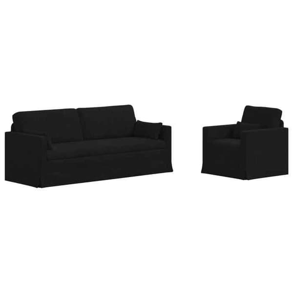 Maison Exclusive - 2-delars soffgrupp i svart tyg