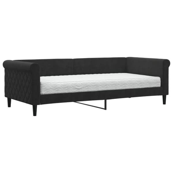 Maison Exclusive - Dagbädd med svart madrass 90x200 cm sammet