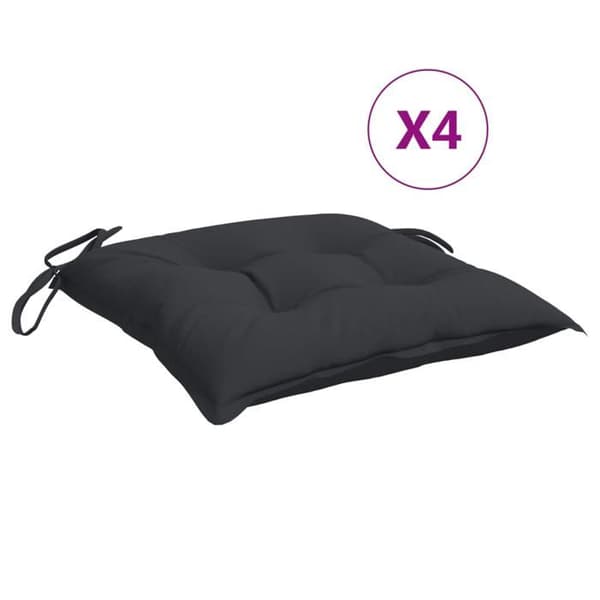 Maison Exclusive - Stolepuder sæt af 4 sort 40x40x7 cm oxford stof