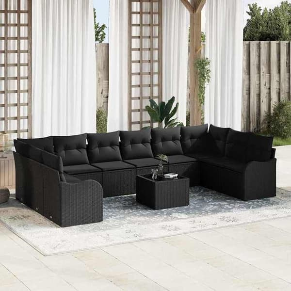Maison Exclusive - Musta puutarhakalustesarja 55 x 55 x 37 cm polyrottinkia
