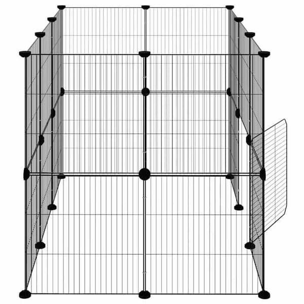 Maison Exclusive - 20-panelers kæledyrbur med sort dør 105x70x70 cm