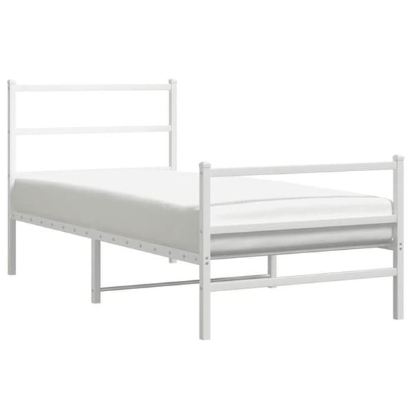 Sengestel - MAISON EXCLUSIVE - Maison Exclusive - 90x190 cm - Stål - Lamelseng Vit