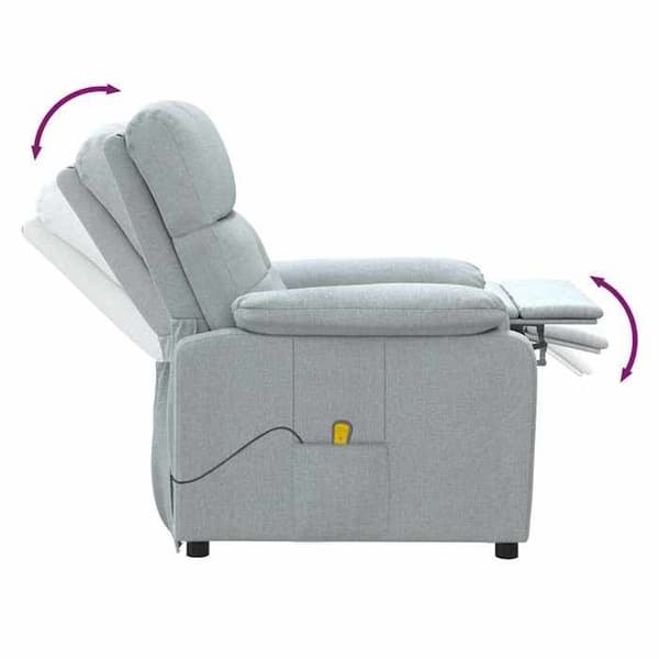Maison Exclusive - Ljusgrå massagefåtölj i tyg