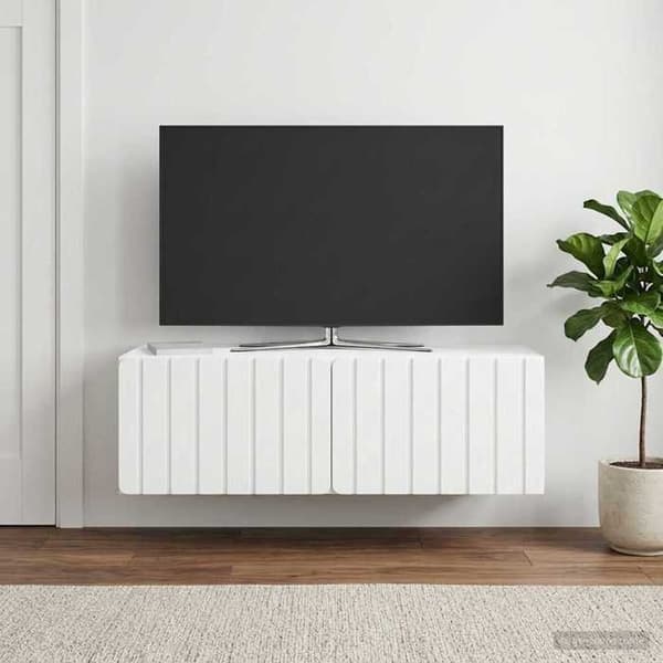 Maison Exclusive - Väggmonterad TV-möbel 98 x 41 x 30 cm Vit Ingenjörsträ