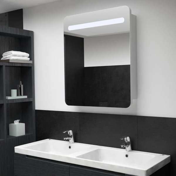 Maison Exclusive - LED-peilikaappi 68x9x80 cm Vitt och silver