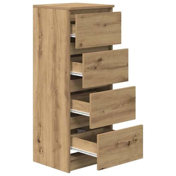 Maison Exclusive - Buffé i ek, hantverk 37,5x35x99 cm, ingenjörsträ. Ek