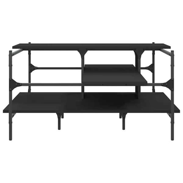 Bord - EKSKLUSIV HUS - 100 x 100 x 48,5 cm - Sort - Ingeniørtræ - Stålben Svart