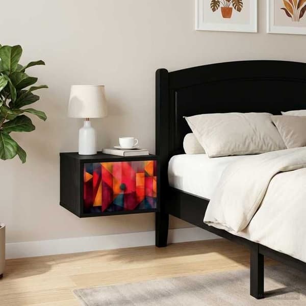 Maison Exclusive - Væghængt natbord HEESCH 2 stk Sort eg 36 x 33 x 25 cm
