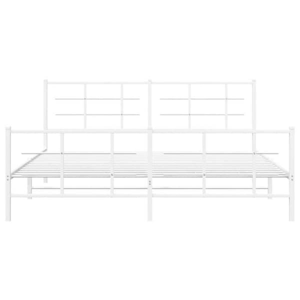 Sengestel - EKSKLUSIV HUS - 183 x 213 cm - Stål - Hvid - Lamelseng Vit