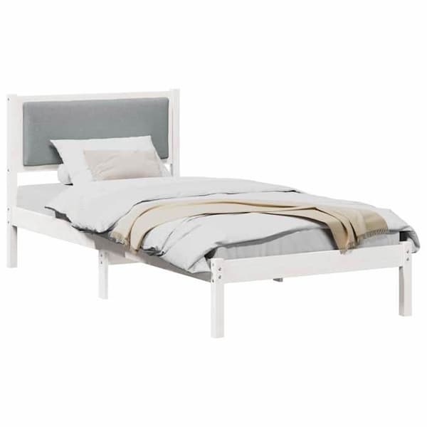 Maison Exclusive - Sängram Ljusgrå 100 x 200 cm Massivt trä