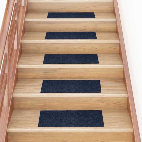 Maison Exclusive - Selvklæbende trappetæpper 30 stk. 60 x 25 cm Mørkeblå Rektangulær