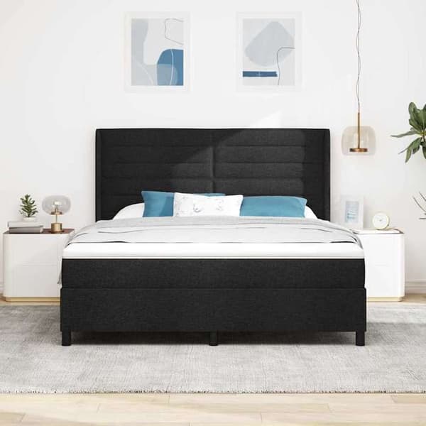 Maison Exclusive - LED-jousipatja mustalla 180 x 200 cm kankaalla