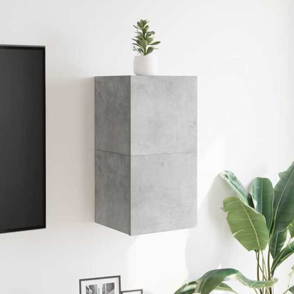 Maison Exclusive - Vægmonterede TV-møbler 2 stk Grå beton 30,5x30x30 cm Betonggrå