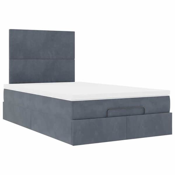 Maison Exclusive - Ottoman sängram med mörkgrå madrass 120x190 cm sammet Mørkegrå