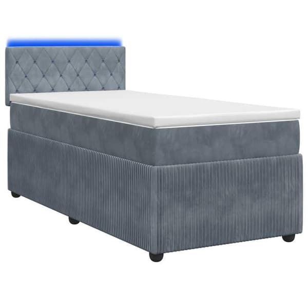 Maison Exclusive - Boxspring säng med madrass Mörkgrå 90 x 190 cm Sammet