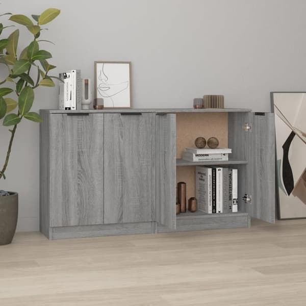 Buffet - Buffets 2 kpl Sonoma harmaa - Insinööripuu - 60 x 30 x 70 cm - Helppo puhdistaa Sonoma grå