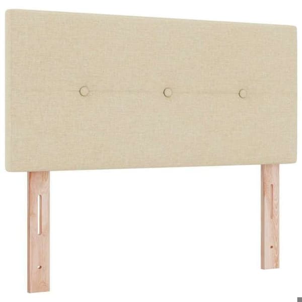 Sänggavel - EXKLUSIV HEM - 100 cm - Inbyggd LED USB - Justerbar höjd - Cremefärgad polyester Grädde