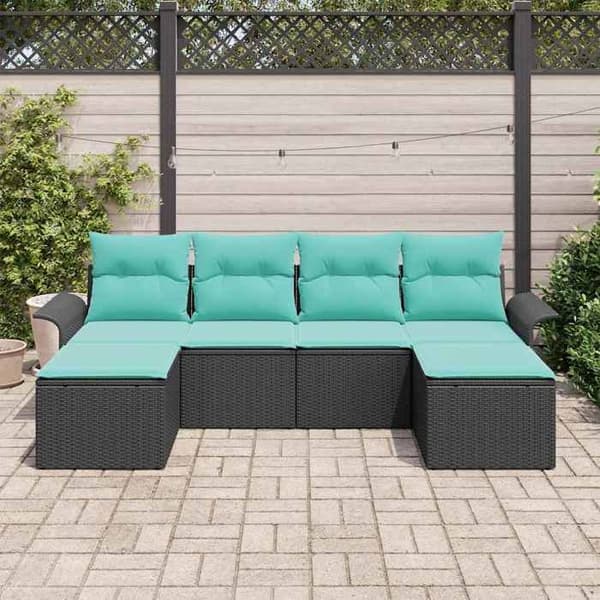 Maison Exclusive - Sæt af 6 pc have-sofa i sort poly rattan