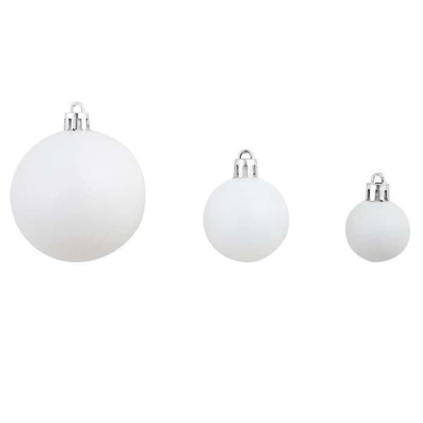 Festpynt - Sæt 100 stk - Hvid/Grå - 3/4/6 cm - Blank plastik Vit grå