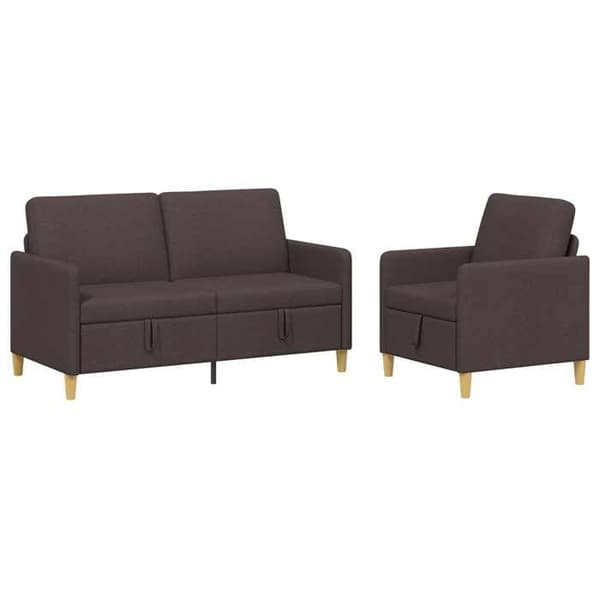 Maison Exclusive - Soffa med förvaring 2 st Marron foncé Polyester