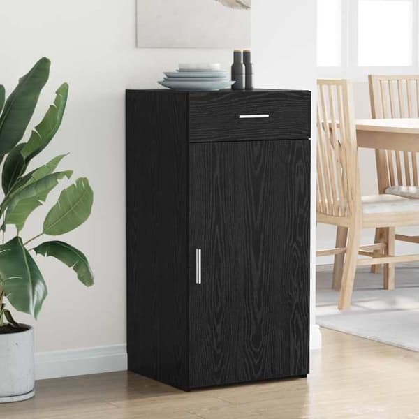 Maison Exclusive - Buffet Sort egetræ 45 x 42,5 x 93 cm Ingeniørtræ svart ek