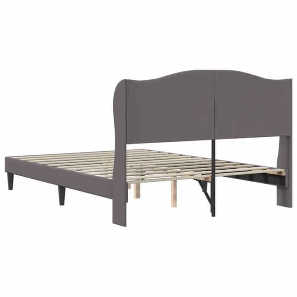 Maison Exclusive - Sengestel med hovedgærde Grå 140 x 200 cm Kunstlæder