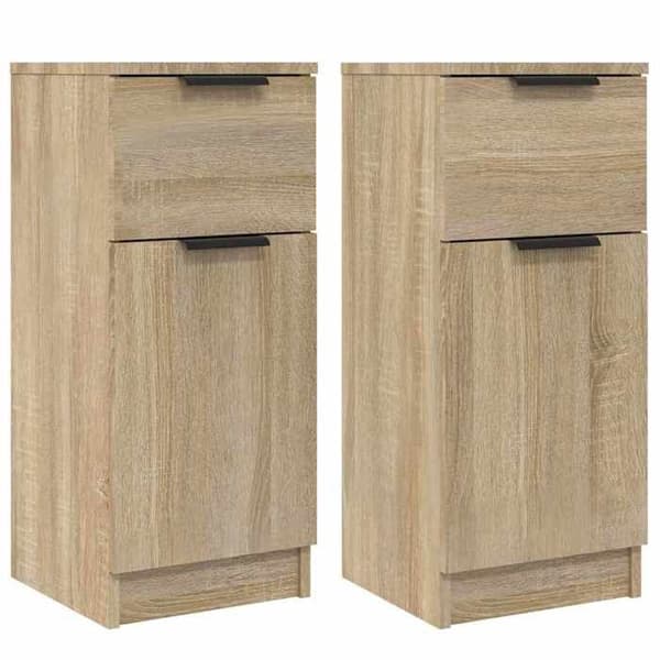 Maison Exclusive - Bufféer 2 st Ek Sonoma 30x30x70 cm Ingenjörsträ