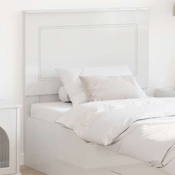 Maison Exclusive - Sänggavel Vit Glansig 100 cm Ingenjörsträ