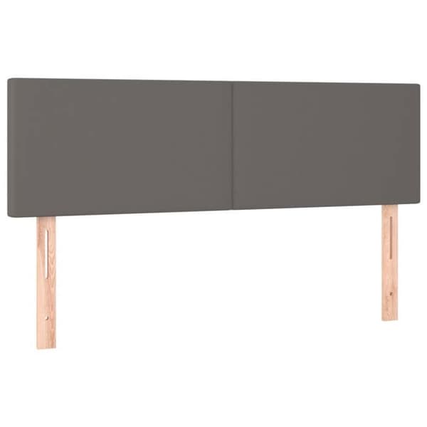 Hovedgærde - EKSKLUSIV HUS - 144x5x78/88 cm - Holdbart kunstlæder - Indbygget multicolor LED - Højdejusterbar Grå
