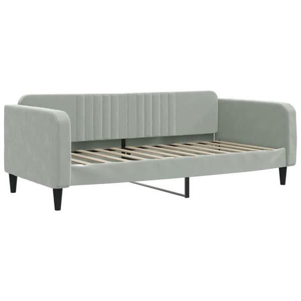 Vuodesohva - MAISON EXCLUSIVE - Daybed - Vaaleanharmaa sametti - 90x200 cm - 2 laatikkoa ljusgrått