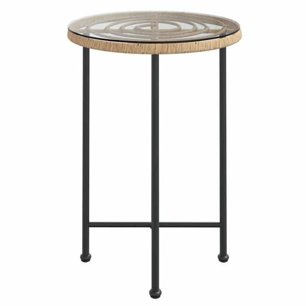 Maison Exclusive - Matbord Ø55 cm Härdat glas och stål