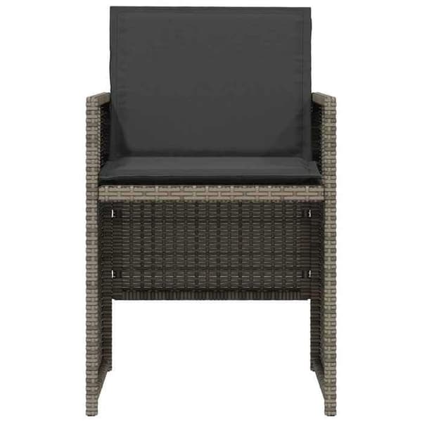Maison Exclusive - Bistroset 3 delar med grå kuddar i flätad resin