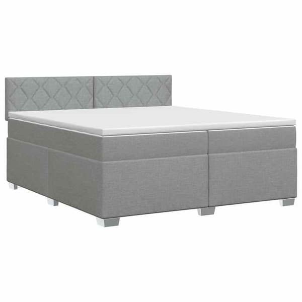 Maison Exclusive - Boxspring säng med madrass Ljusgrå 200 x 200 cm Tyg
