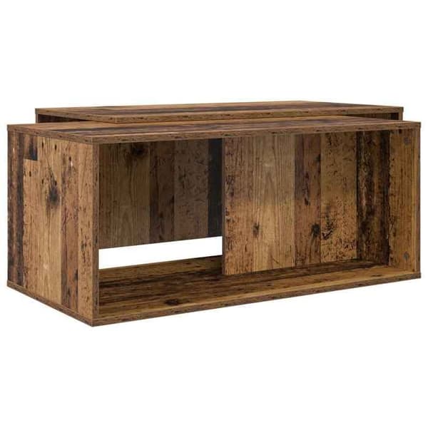 Sæt af lav borde - MAISON EXCLUSIVE - 90x48x40 cm - Ingeniørtræ - Sæt med 2 dele - Rektangulær