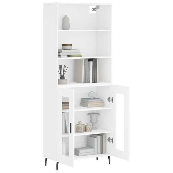 Maison Exclusive - Buffé hög Vit 69,5x34x180 cm Ingenjörsträ