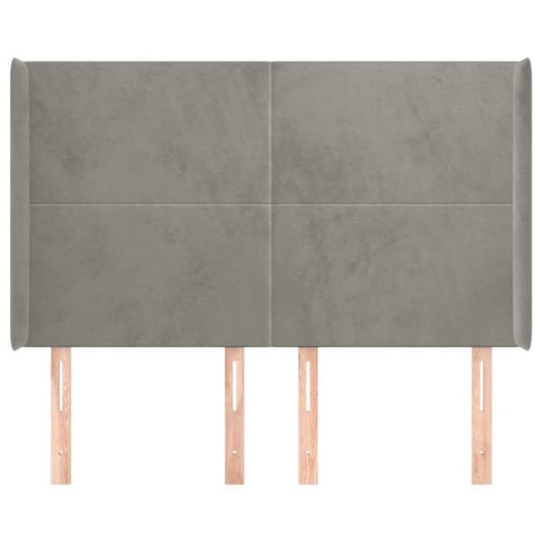 Maison Exclusive - Pääty, jossa korvat, Vaaleanharmaa 147x16x118/128 cm Sametti ljusgrått