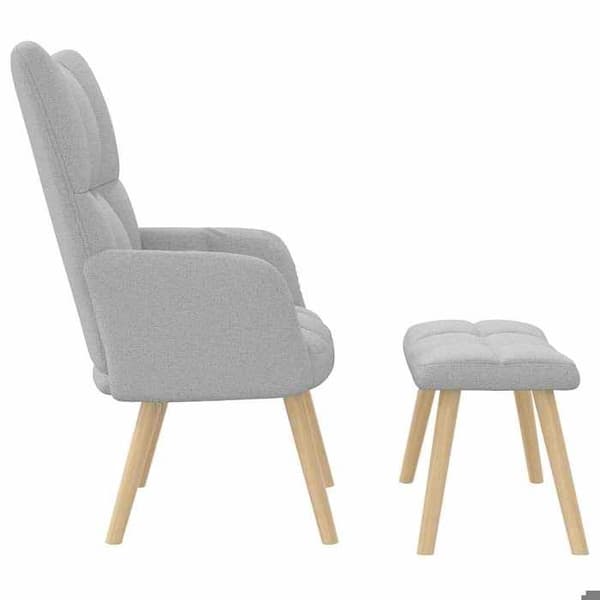 Maison Exclusive - Relax stol med fodskammel grå sky stof