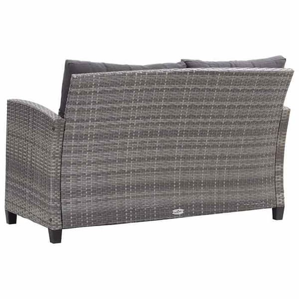 Maison Exclusive - 2-sits trädgårdssoffa med kuddar Grå 124cm Flätad resin Grå