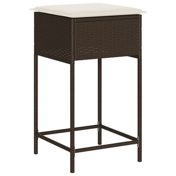 Maison Exclusive - 9-delt havebar sæt med brune puder i poly rattan brun