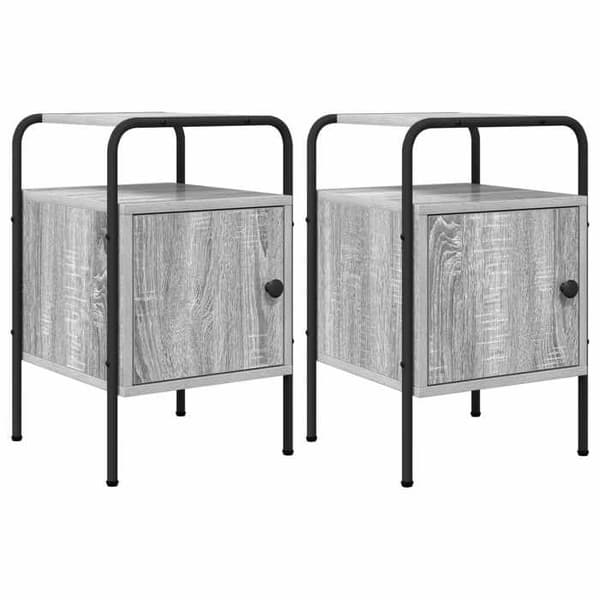 Maison Exclusive - Yöpöytä 2 kpl Sonoma harmaa 35 x 36,5 x 56 cm Sonoma grå